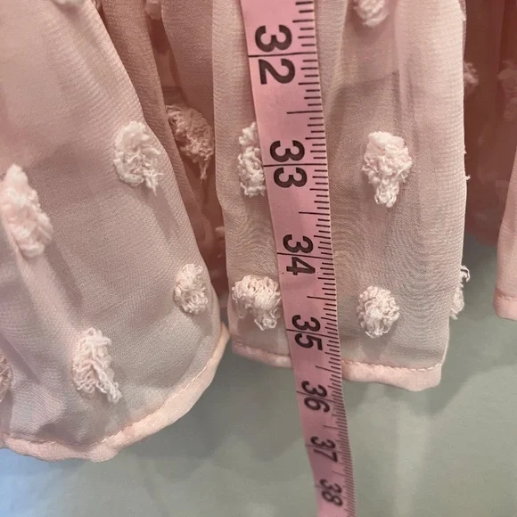 NWT TECREW Short Sleeve VNeck Mini Swiss Dot Flowy Babydoll Summer Dress Med - Picture 10 of 10
